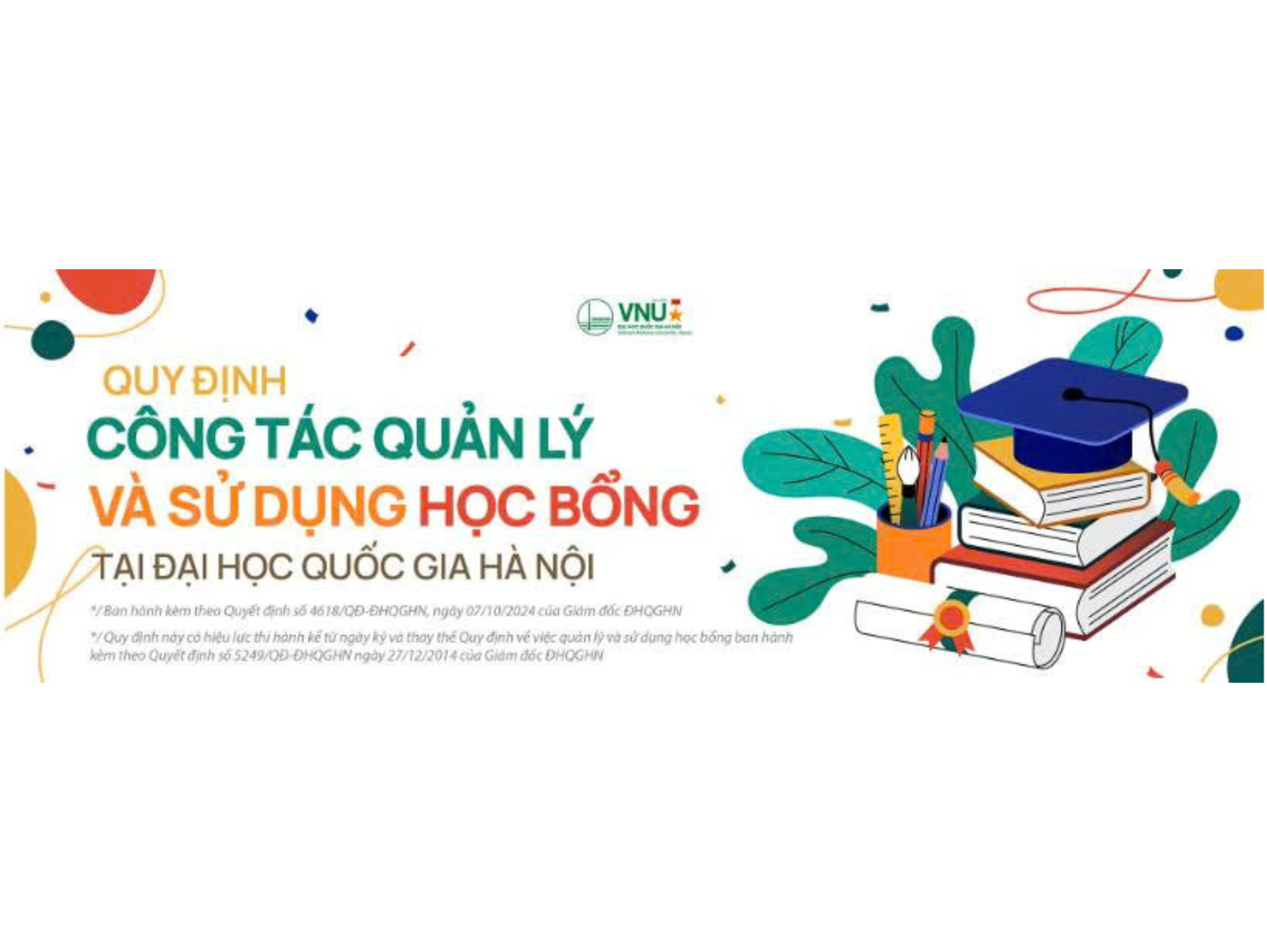 Quy định công tác quản lý và sử dụng học bổng tại Đại học Quốc gia Hà Nội